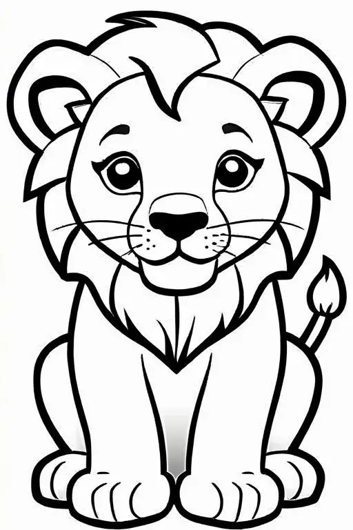 Lion Coloring Page 21 for Kids