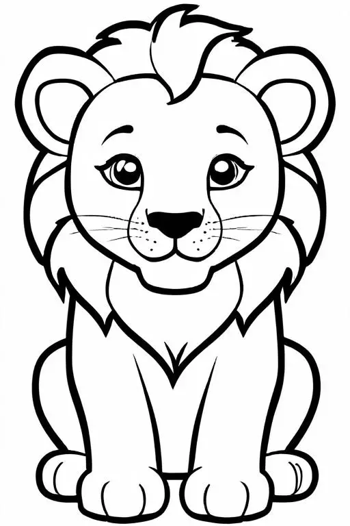 Lion Coloring Page 22 for Kids