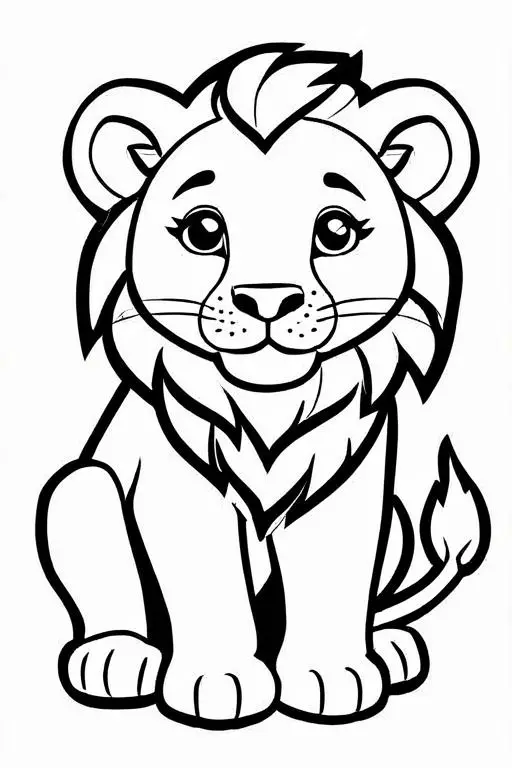 Lion Coloring Page 23 for Kids