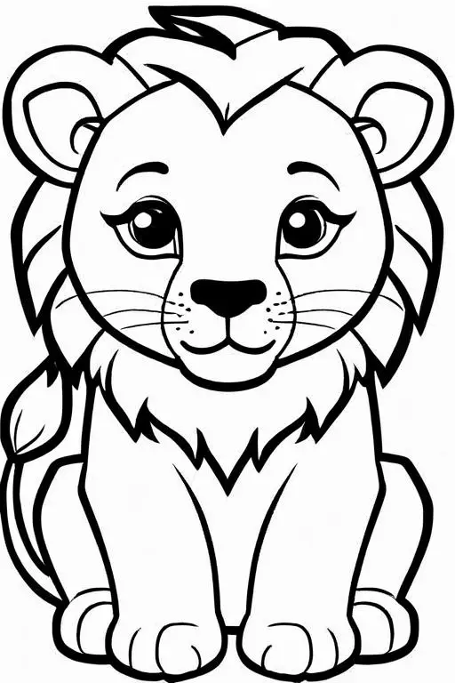 Lion Coloring Page 24 for Kids