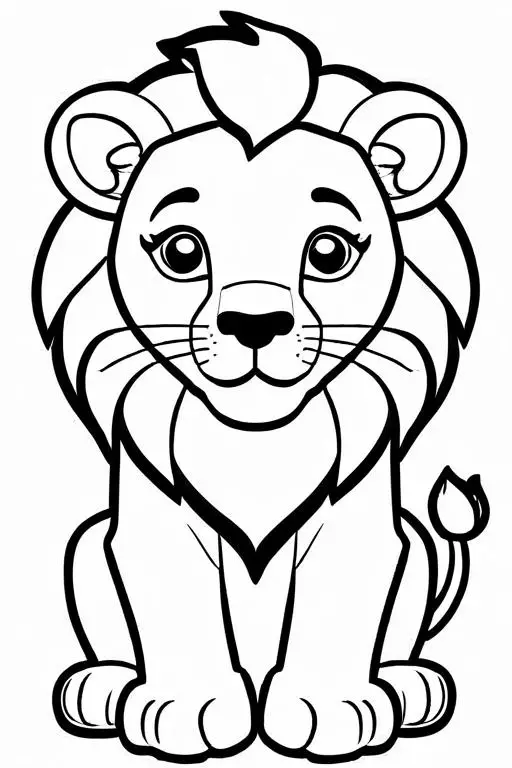 Lion Coloring Page 25 for Kids