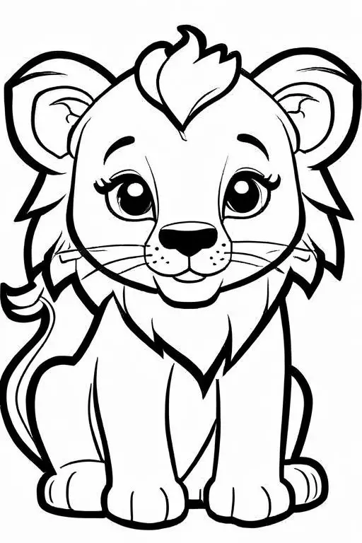 Lion Coloring Page 28 for Kids