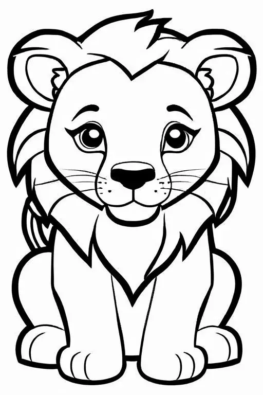 Lion Coloring Page 29 for Kids