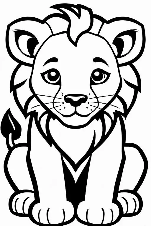 Lion Coloring Page 3 for Kids