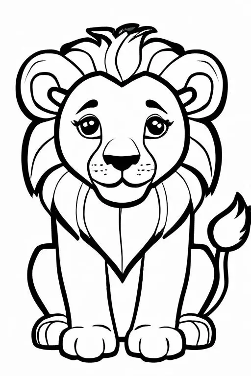 Lion Coloring Page 30 for Kids