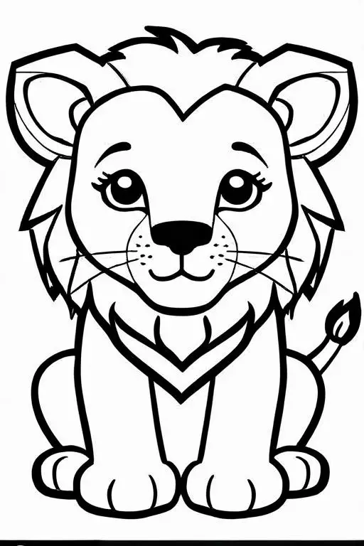 Lion Coloring Page 4 for Kids