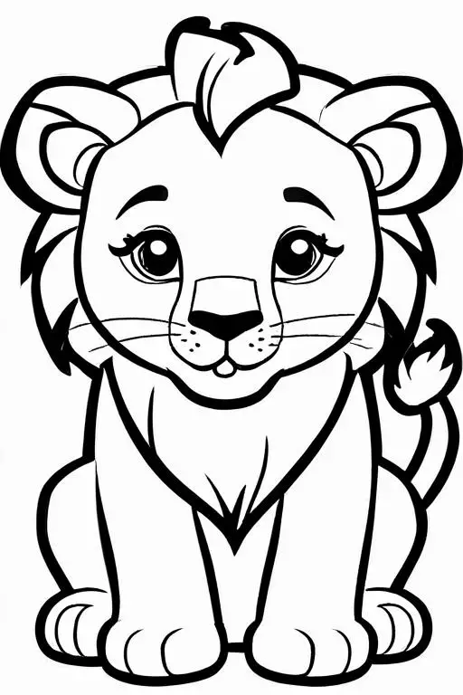 Lion Coloring Page 5 for Kids