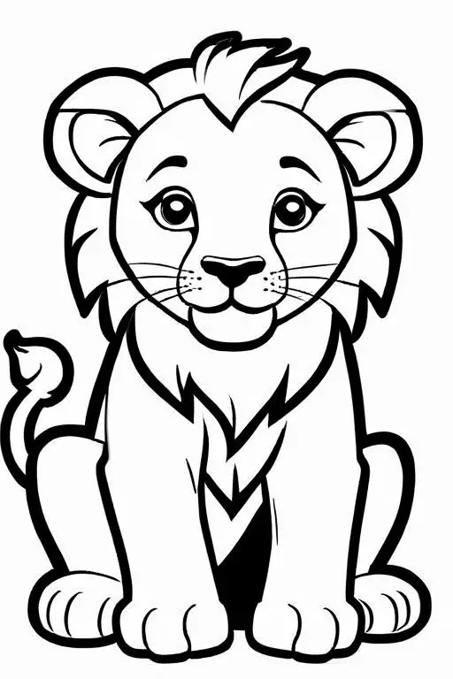 Lion Coloring Page 6 for Kids