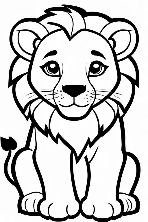 Lion Coloring Page 7 for Kids