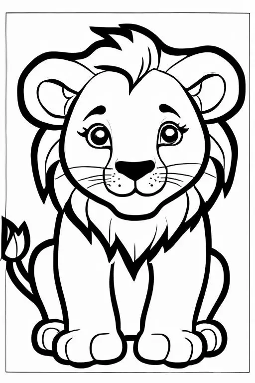 Lion Coloring Page 8 for Kids