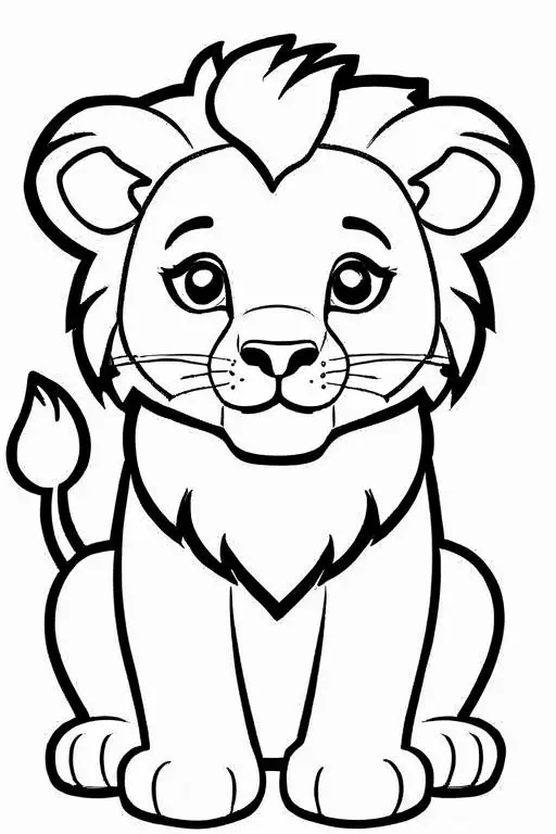 Lion Coloring Page 9 for Kids