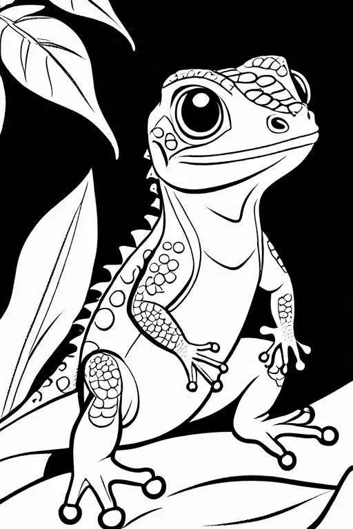 Lizard Coloring Page 1 for Kids