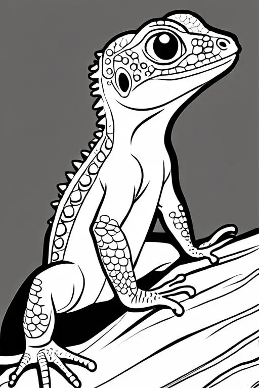 Lizard Coloring Page 4 for Kids