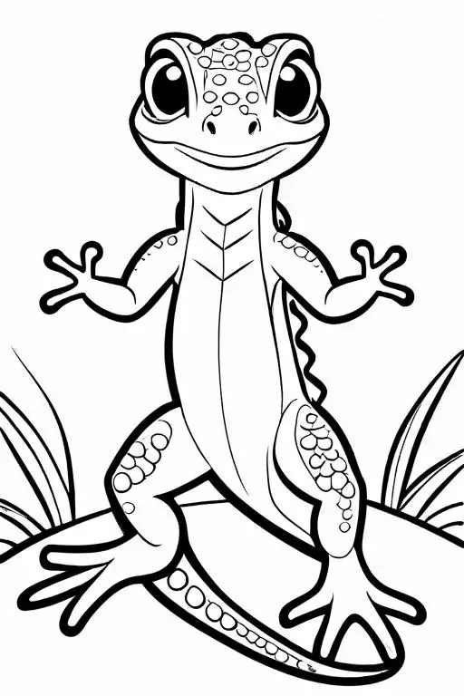 Lizard Coloring Page 6 for Kids