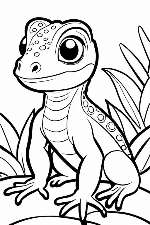 Lizard Coloring Page 7 for Kids