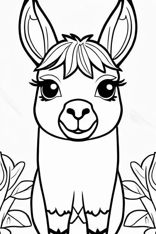 Llama Coloring Page 10 for Kids