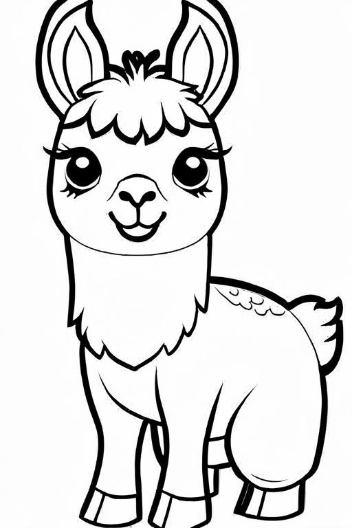 Llama Coloring Page 11 for Kids