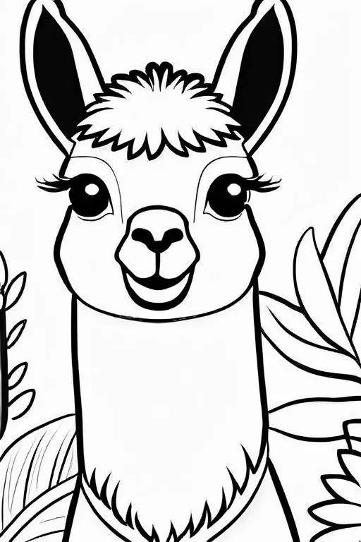 Llama Coloring Page 12 for Kids