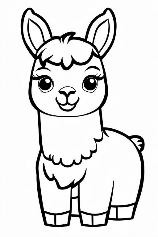 Llama Coloring Page 16 for Kids