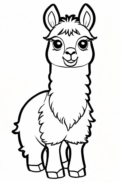 Llama Coloring Page 18 for Kids