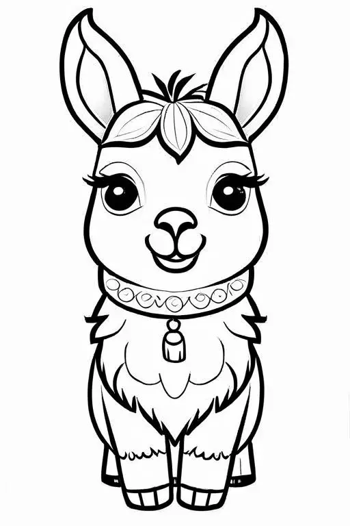 Llama Coloring Page 20 for Kids