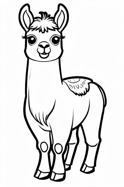 Llama Coloring Page 5 for Kids