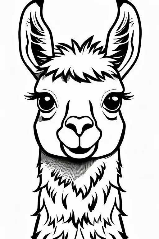 Llama Coloring Page 9 for Kids