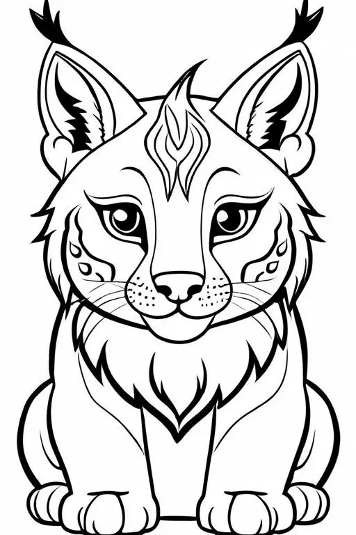 Lynx Coloring Page 1 for Kids