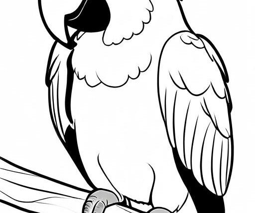 Macaw Coloring Page 1 for Kids