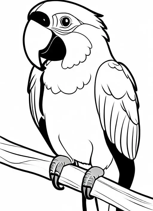 Macaw Coloring Page 1 for Kids