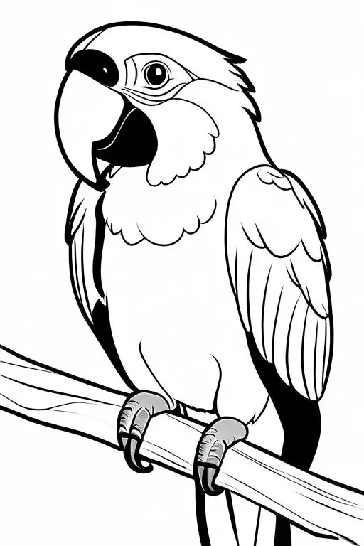 Macaw Coloring Page 1 for Kids