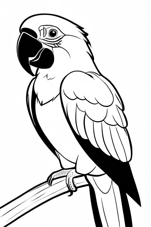 Macaw Coloring Page 2 for Kids