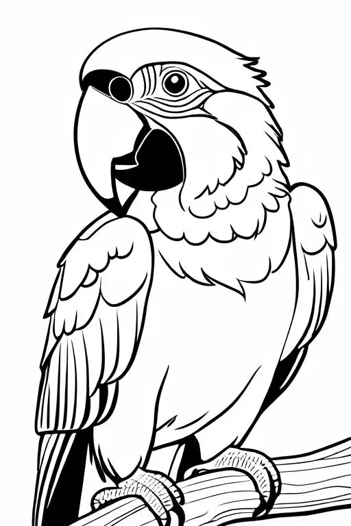 Macaw Coloring Page 4 for Kids