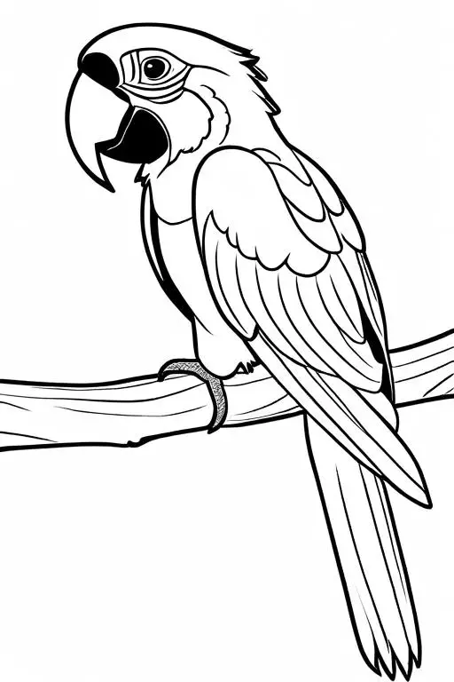 Macaw Coloring Page 6 for Kids