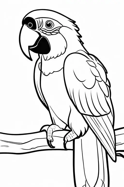 Macaw Coloring Page 7 for Kids