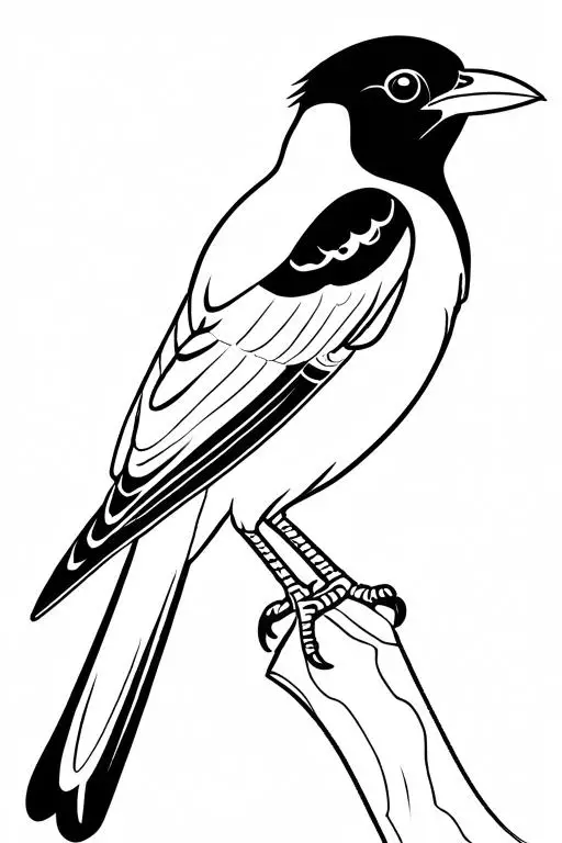 Magpie Coloring Page 10 for Kids