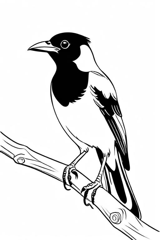 Magpie Coloring Page 14 for Kids