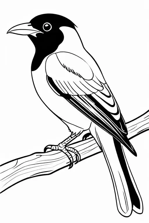 Magpie Coloring Page 15 for Kids