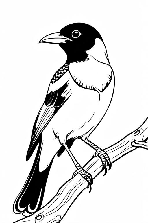 Magpie Coloring Page 16 for Kids