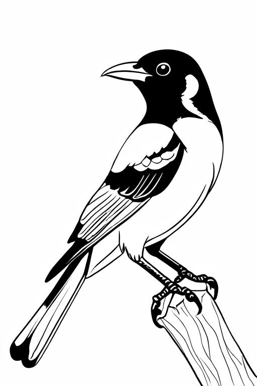 Magpie Coloring Page 20 for Kids