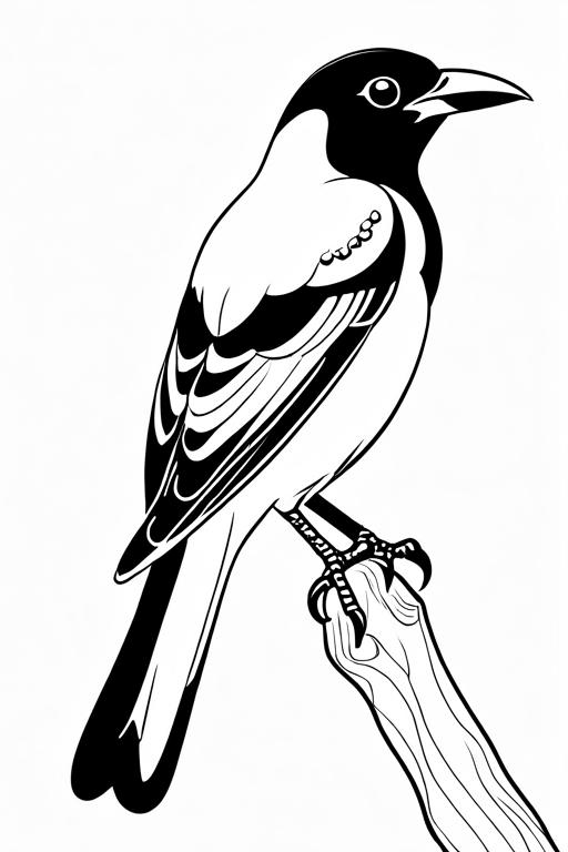 Magpie Coloring Page 3 for Kids