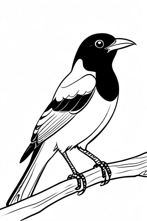 Magpie Coloring Page 4 for Kids