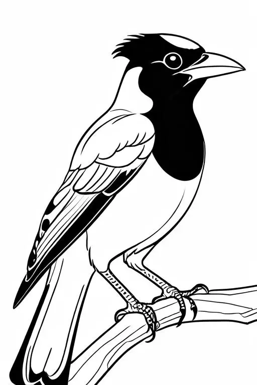 Magpie Coloring Page 6 for Kids