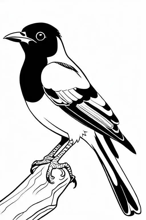 Magpie Coloring Page 8 for Kids