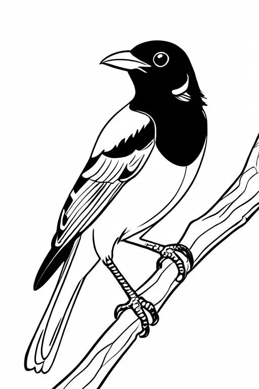 Magpie Coloring Page 9 for Kids