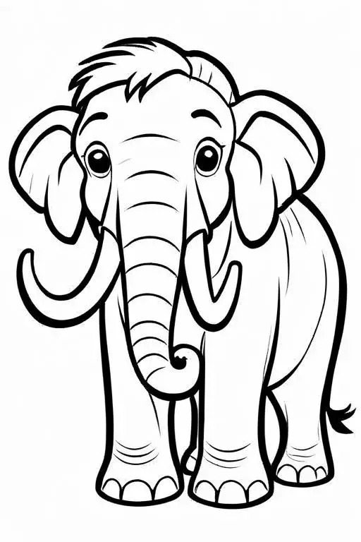 Mammoth Coloring Page 1 for Kids