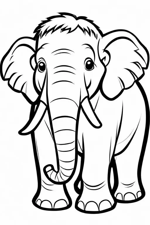 Mammoth Coloring Page 10 for Kids