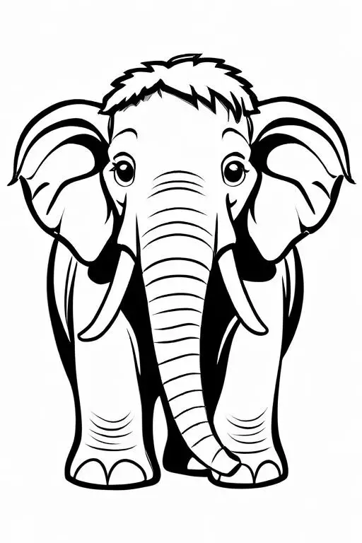 Mammoth Coloring Page 11 for Kids