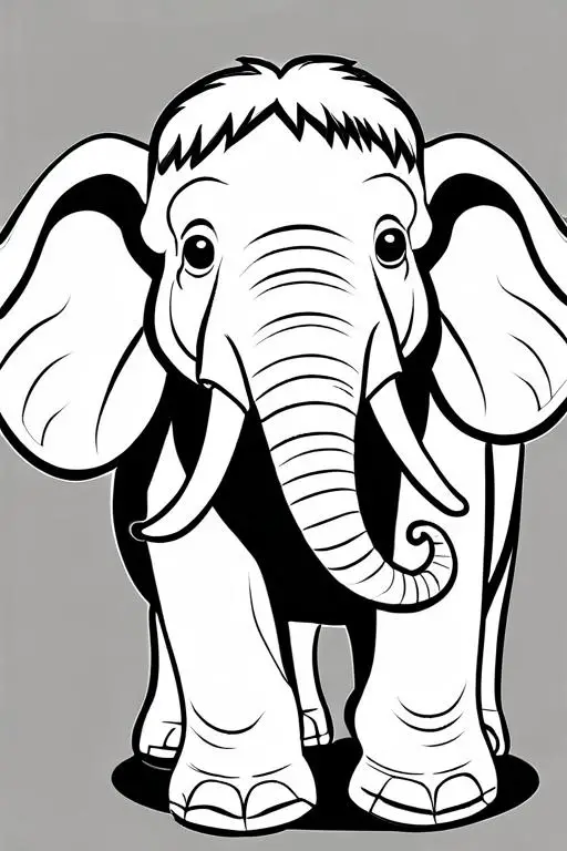 Mammoth Coloring Page 14 for Kids