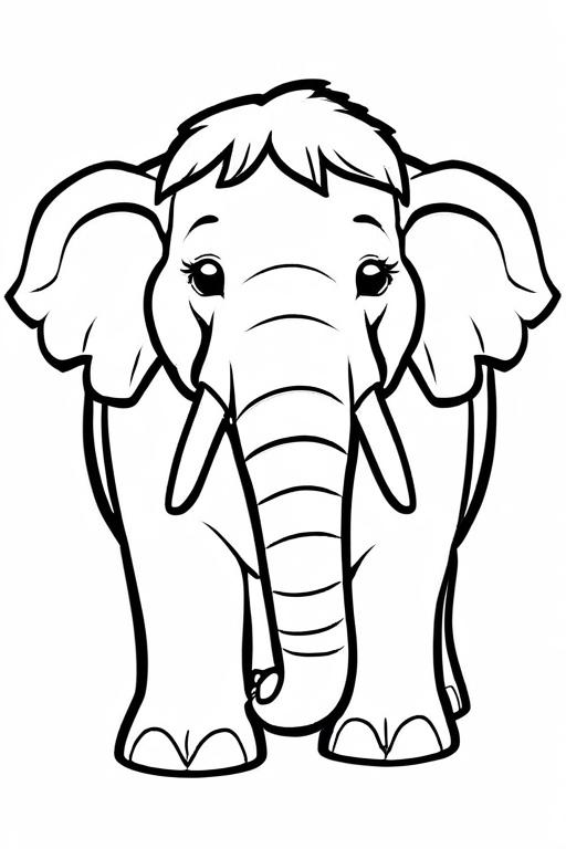 Mammoth Coloring Page 18 for Kids